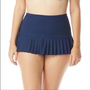 NWT Beach House Sophie Navy Blue Pleated Swim Bottom Skirt New 20W
